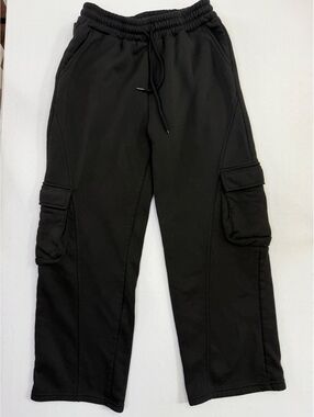 Y2K Black Baggy Cargo Joggers Women’s M Skater Grunge Streetwear